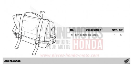 LEFT SADDLE BAG (LARGE) CL500AS de 2025
